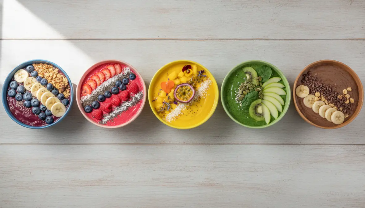 Cinque ricette smoothie bowl estivi con frutta tropicale e topping vari