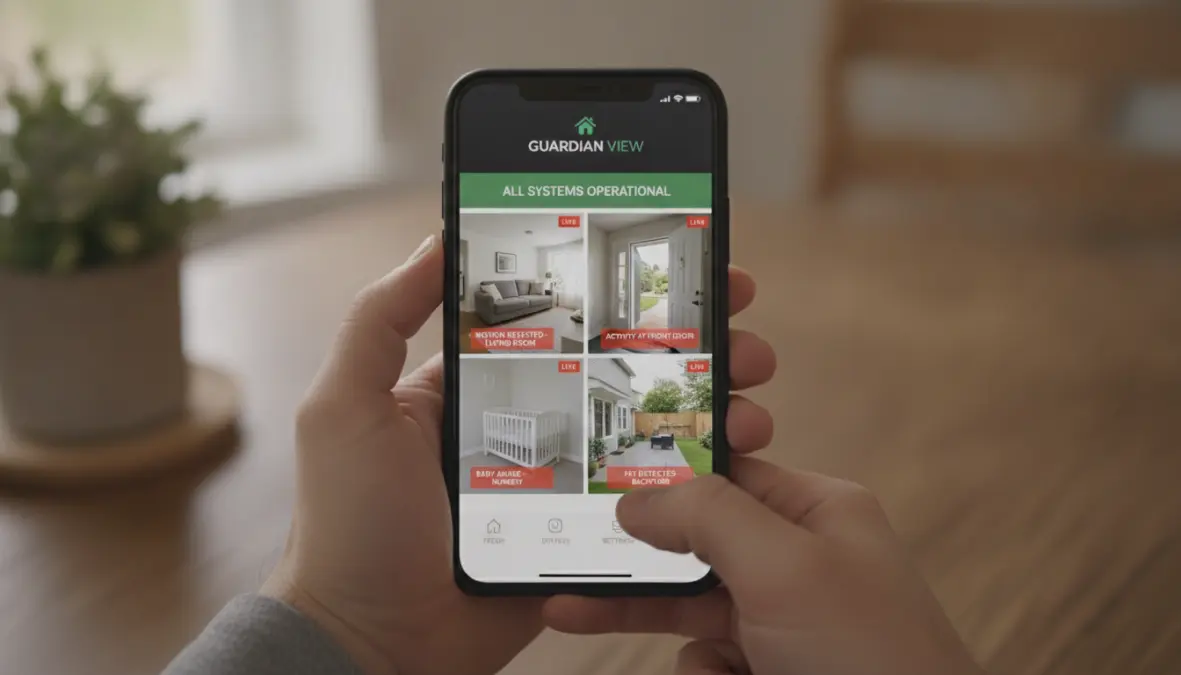 App smartphone per controllo telecamere WiFi con notifiche push e video live