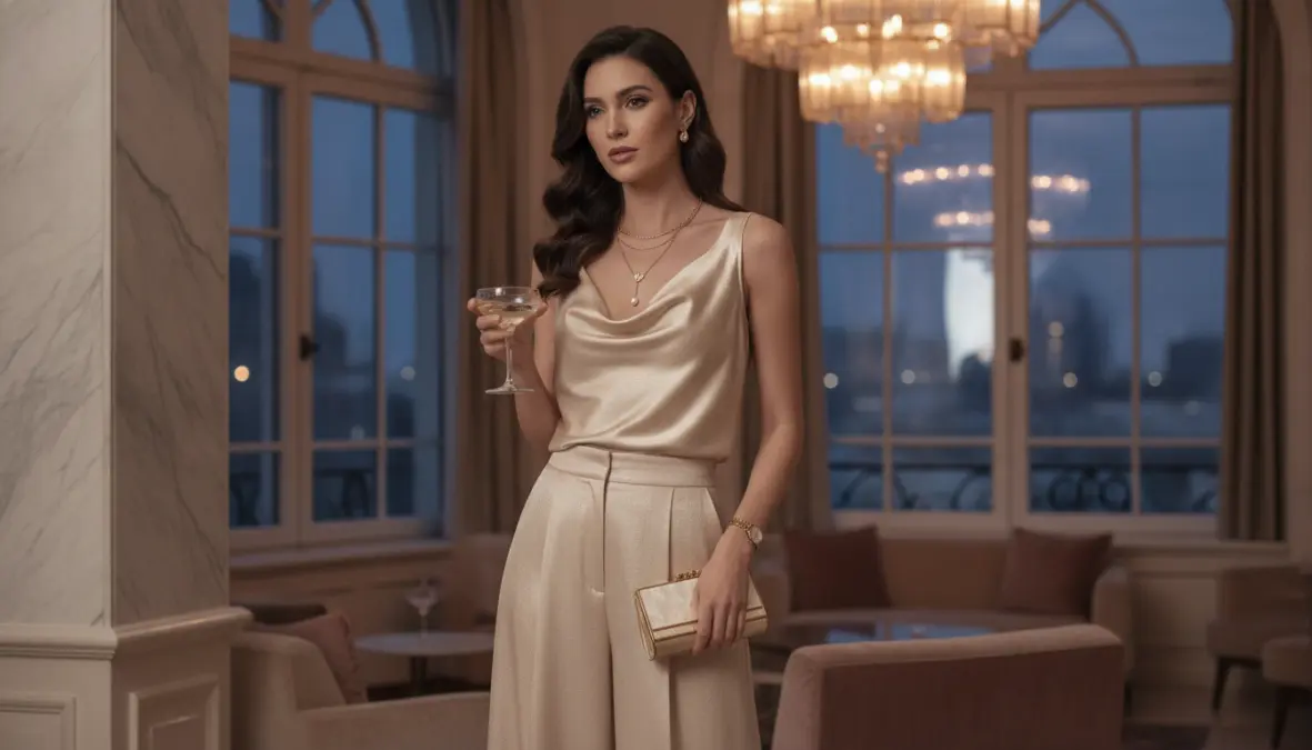 Look elegante con top donna in seta per cerimonie e occasioni speciali