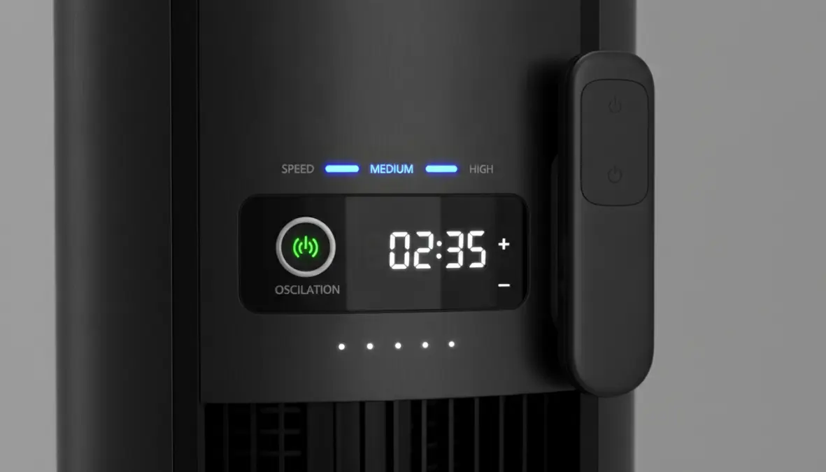 Pannello di controllo ventilatore con velocità regolabile e telecomando per funzioni avanzate