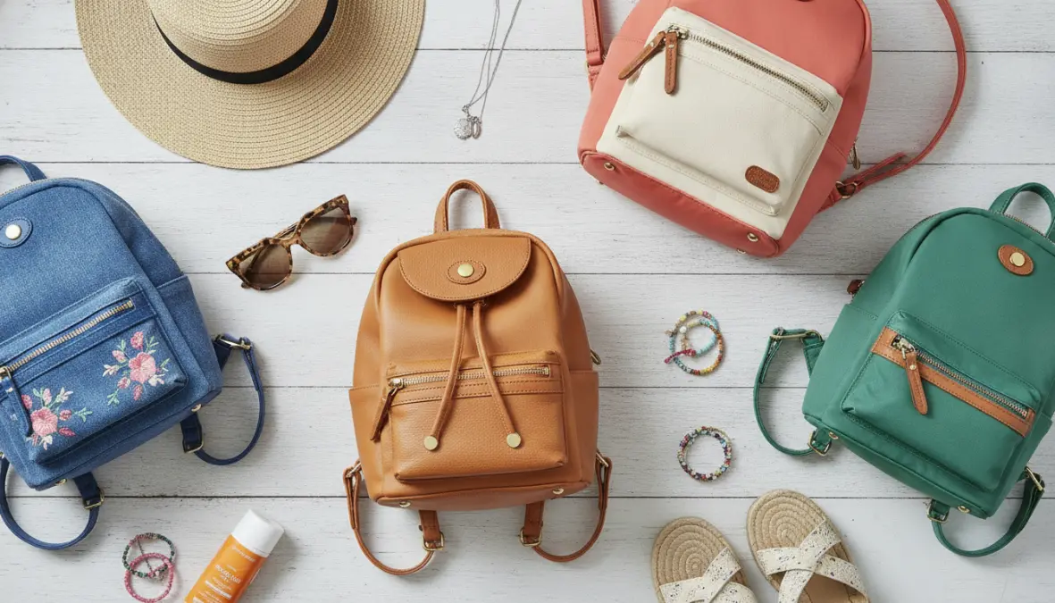 Diversi modelli di zainetto donna piccolo e mini zaino in vari materiali