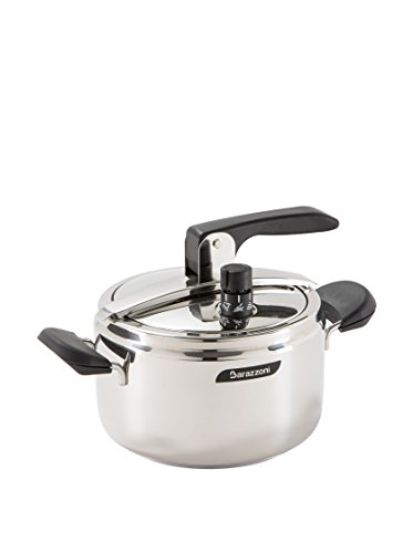 Barazzoni Pentola a Pressione Modello Rapida, ø 22cm, capacità 7lt. Acciaio inox 18/10, Made in Italy