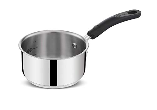 Lagostina Pratica Casseruola in Acciaio 18/10 con Manico Lungo in Silicone, Pentola per Induzione, Gas e Forno fino a 210&deg;, 16 cm