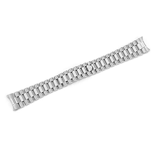 ROUHO Orologio Accessori Cinturino in Acciaio Cinturino in Acciaio Inox Treppiede Catena Orologio in Acciaio per Rolex-Argento 21mm