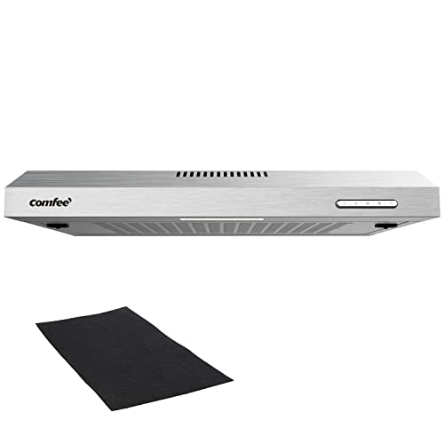 COMFEE' Aspirante 60 cm SLIF17SS-60 Cappa A LED Sottopensile Aspiratore A Parete Cappa Aspirazione Superiore 600 mm - Argento