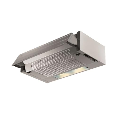 Cappa da incasso estraibile colore alluminio 60x30x15 cm - 3 liv potenza - led