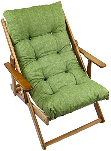MAURY'S Poltrona Sdraio Harmony Relax Comodona in Legno 3 posizioni con Cuscino Imbottito (Verde)
