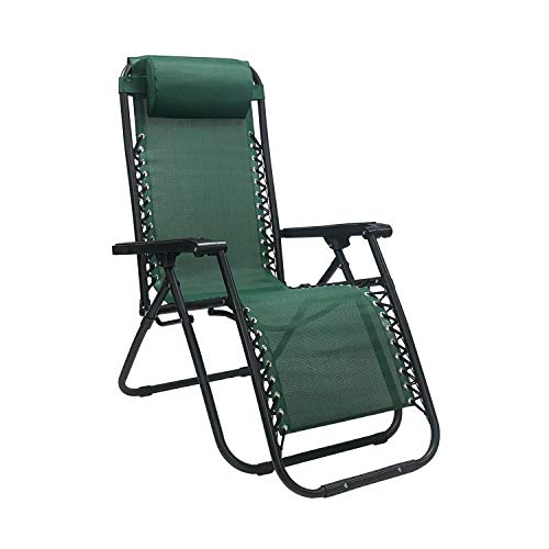 Tot&ograve; Piccinni Sedia GRAVITY gravit&agrave; Zero Sdraio da Giardino Poltrona Relax Pieghevole Salvaspazio Reclinabile Tessuto in Textilene (Verde)