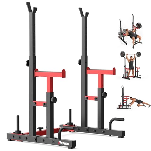 PASYOU Squat Rack Palestra, Rack Palestra Multifunzione Porta Bilancieri Regolabile, Supporto Bilanciere Multifunzione, Max 544 KG