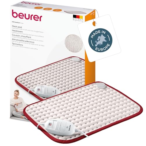 Beurer HK Comfort Termoforo con Morbida Superficie in Micropile e Tre Livelli di Temperatura, Traspirante, Avvolgente e non Irritante per la Pelle, Spegnimento di Sicurezza Dopo 90 min, Taglia Unica